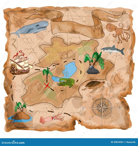 Treasure Island Map Stock Image - Image: 35834961