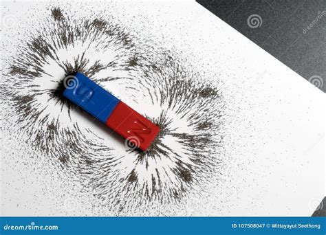 Red and Blue Bar Magnet or Physics Magnetic with Iron Powder Mag Stock Image - Image of class ...