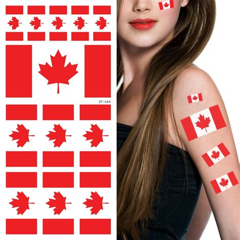 Supperb® Canada Flag Temporary Tattoo Kit, Canada Flag Canadian Flag ...