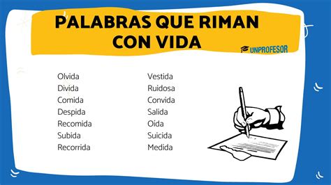 O Que Rima Com Vida - 120 ejemplos de PALABRAS que riman con VIDA