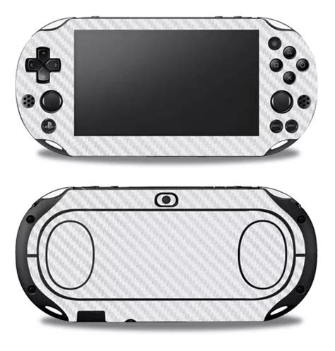 Skin Autoadherible Para Ps Vita Slim Fibra Carbono Blanco Meses Sin