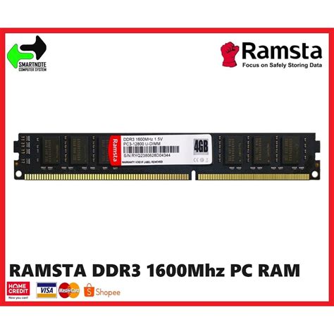 Ramsta Ddr3 1600mhz 4gb8gb Ram For Desktop Cpu Shopee Philippines