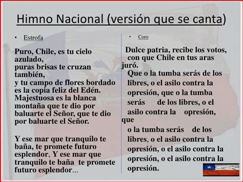 Pin De El Patriota Chileno En Todo Sobre Chile Letra Del Himno Nacional Letra Himno Nacional