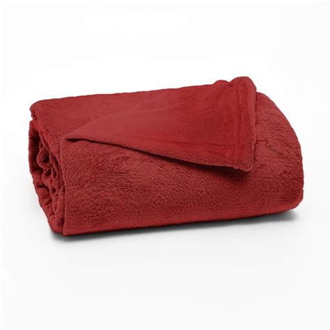 Manta De Microfibra Lisa Flannel Habitat Vermelho MadeiraMadeira