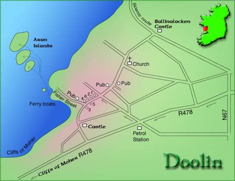 Doolin: Co.Clare, Ireland -town map