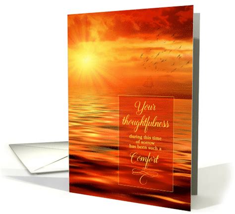 Sympathy Thank You Sunset Ocean View Card 1606116