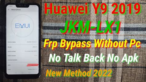 Huawei Y Jkm Lx Frp Bypass Google Account Bypass No Talk Back No