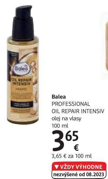 Balea Professional Oil Repair Intensiv Olej Na Vlasy Ml V Akcii