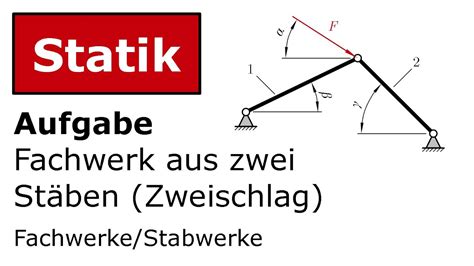 Fachwerk Aus Zwei St Ben Zweischlag Technische Mechanik Statik