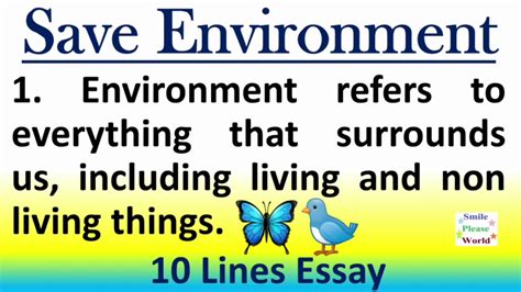 10 Lines Essay On Save Environment In English Short Essay On Save