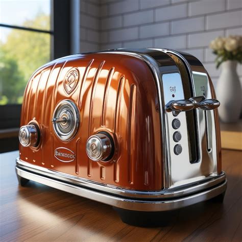 Premium AI Image | Vintage Chrome Toaster