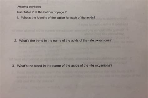 Solved Naming Oxyacids Use Table 7 At The Bottom Of Page 7