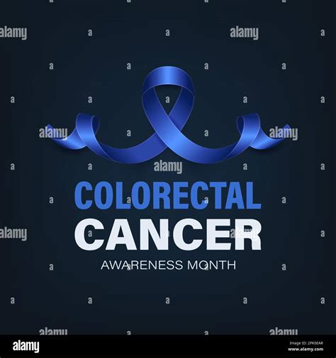 Colorectal Cancer Banner Card Placard With Vector D Realistic Dark