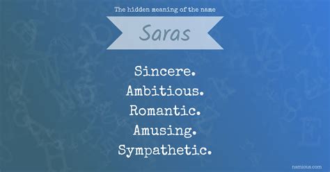 The hidden meaning of the name Saras | Namious