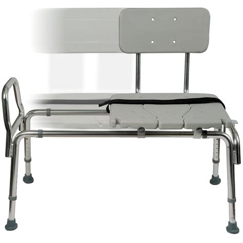 DMI Tub Transfer Bench and Shower Chair with Non Slip Aluminum Body, FSA Eligible, Adjustable ...