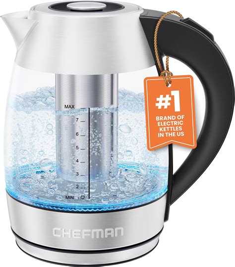 Amazon Chefman Electric Kettle For Boiling Water 1 8L 1500W