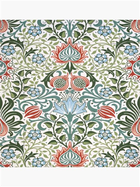 William Morris Floral Retro Design Sticker By Vivanne Art Redbubble