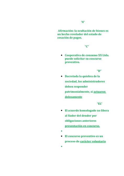 Mirar ESTE Concursos y Quiebras Final 21 A Afirmación la