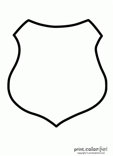 Police Badge Coloring Page