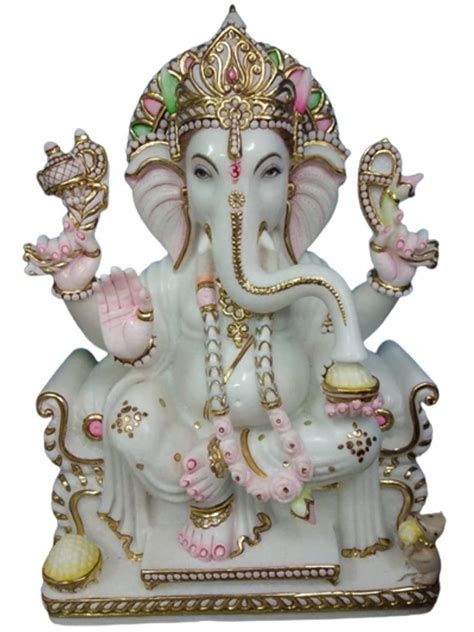 White Golden And Pink Feet Marble Ganesh Statue At Rs In Jaipur