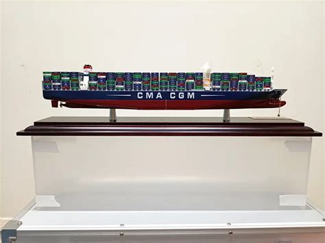 Cma Cargo Ship Model Miniature Shipping Container Scale Model With