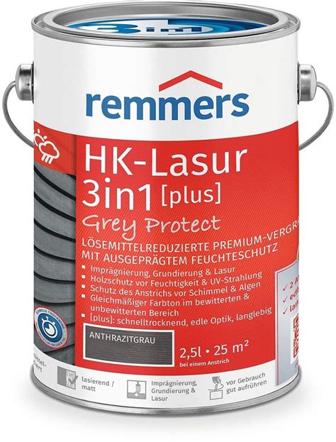 Remmers Aqua Hk Lasur In Grey Protect Anthrazitgrau Ab