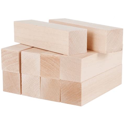 NewSoul 10Pcs Basswood Carving Block Natural Soft Wood Carving Block