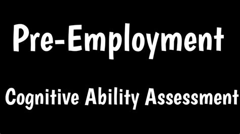 Cognitive Assessment Test For Employment How To Pass Employment