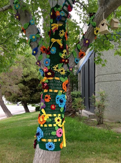 Yarn Bombing Trees Yarn Bombing Yarn Bombing Trees Textile Wall Art