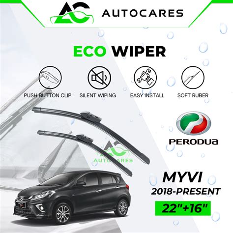 Car Wiper Perodua Myvi Gen3 ECO Soft Wiper Blades 22 16 OEM Wiper For