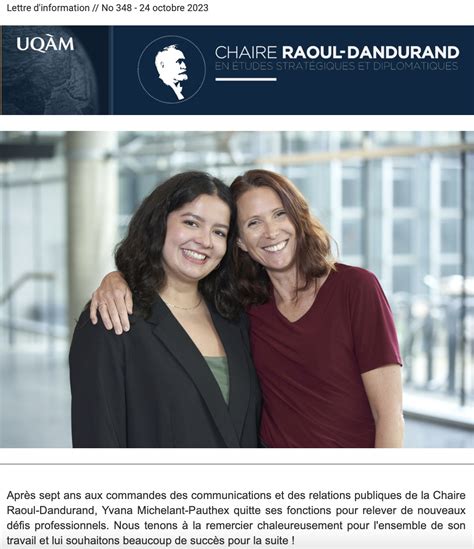 Lettre Dinformation No 348 24 Octobre 2023 Chaire Raoul Dandurand