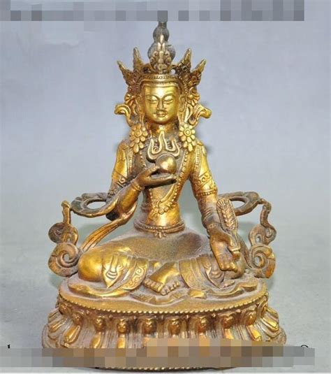 S4921 7 Old Tibet Buddhism Bronze Gilt Fane Tara KwanYin GuanYin