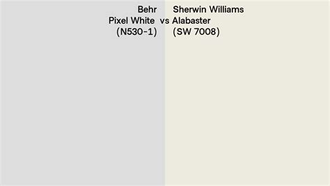 Behr Pixel White N530 1 Vs Sherwin Williams Alabaster Sw 7008 Side