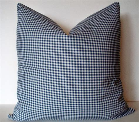 Blue Gingham Pillow Cover French Country Pillow Blue Check