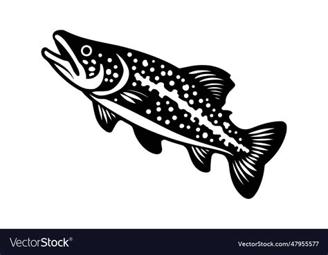 River Trout Fish Silhouette Royalty Free Vector Image