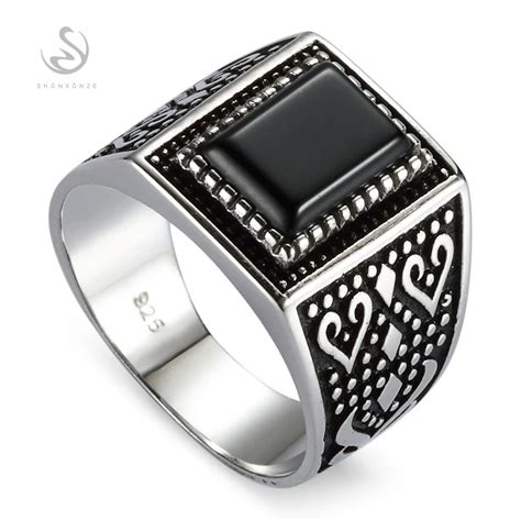 Eulonvan Black Ring Men Magnificent Sterling Silver Jewelry Rings