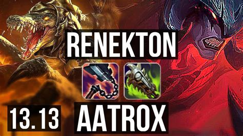 RENEKTON Vs AATROX TOP 6 0 2 900K Mastery Dominating KR Master