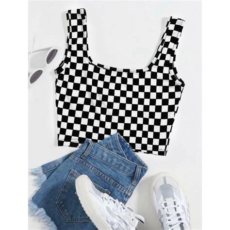 Top Cropped Quadriculado Tam G Shopee Brasil