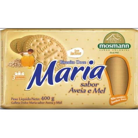 Biscoito Maria Aveia E Mel Sem Lactose Socom Sabor Integral