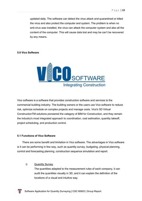 Software Application In Quantity Surveying Report Pdf