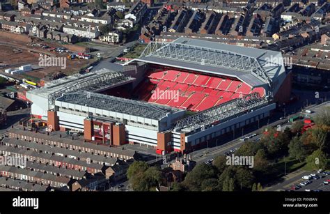 Aerial View Of Liverpool Fc Anfield Stadium Stock Photo Alamy