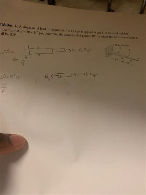 Solved Em A Single Axial Load Of Magnitude P Kips Is Chegg