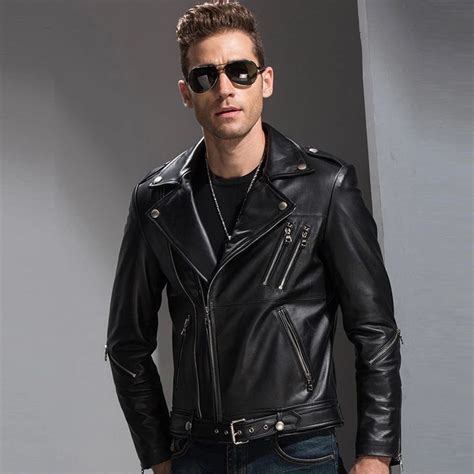 271 2 Men S Leather Jacket Motorcycle Black Bikers Punk Vintage