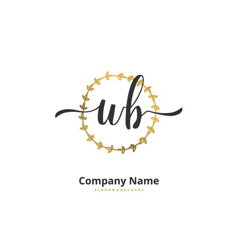 UB Initial Handwriting And Signature Logo Design With Circle Beautiful