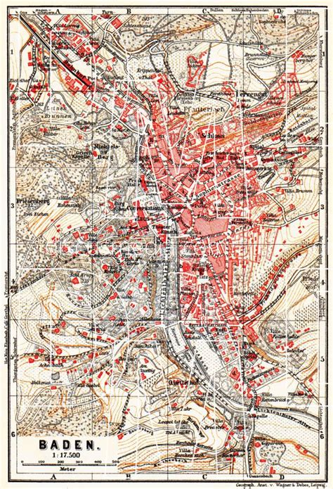 Old Map Of Baden In 1905 Buy Vintage Map Replica Poster Print Or