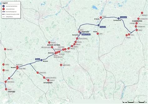 First look at East West Rail map showing route and new … - TransLogistics