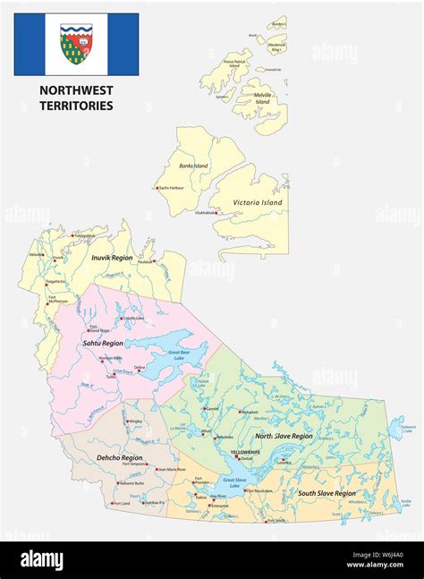 Northwest Territories Political And Administrative Regions Map With