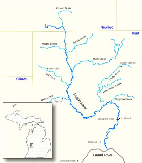 List Of Rivers Of Michigan - Wikipedia in Michigan River Map Printable | Printable Maps