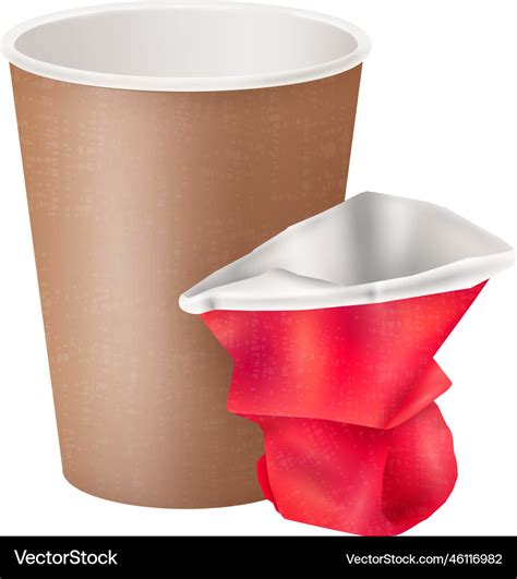 Paper Cups Waste Composition Royalty Free Vector Image