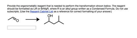 Answered Provide The Organometallic Reagent That Bartleby